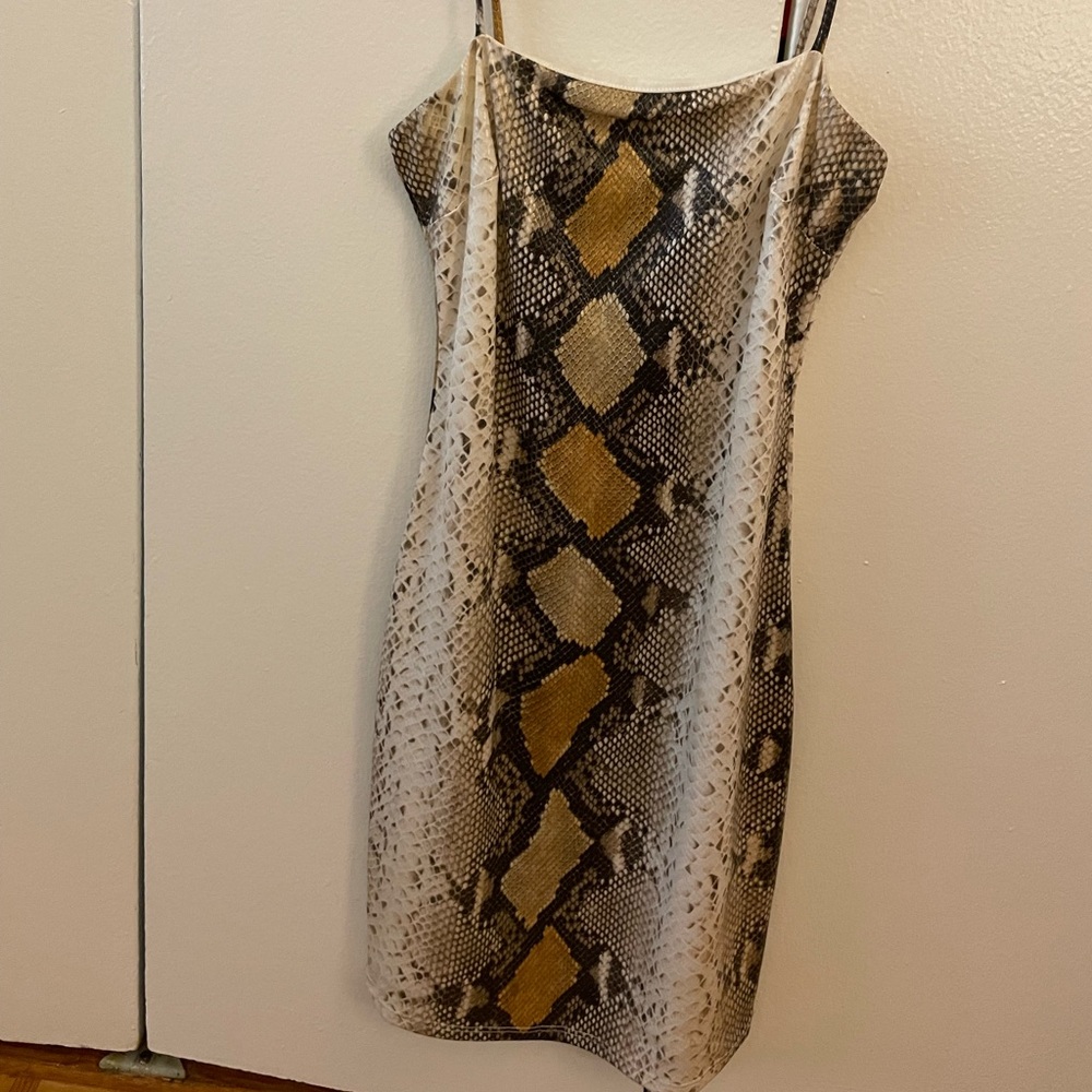 Snakeskin mini dress